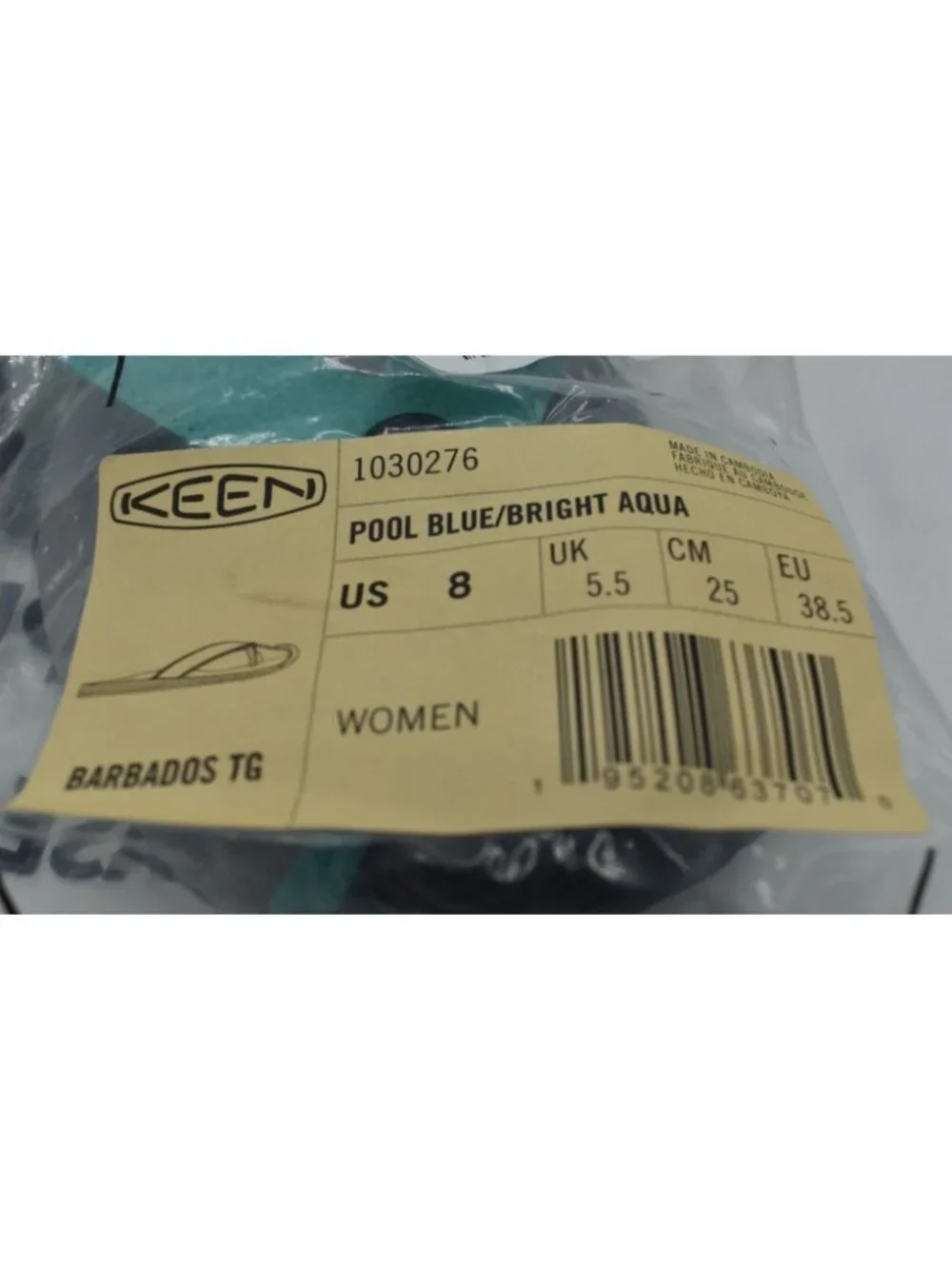 Keen Womens Size 8 Barbados TG Toe Guard Aqua Teal Flip Flops‎ Sandals Shoes